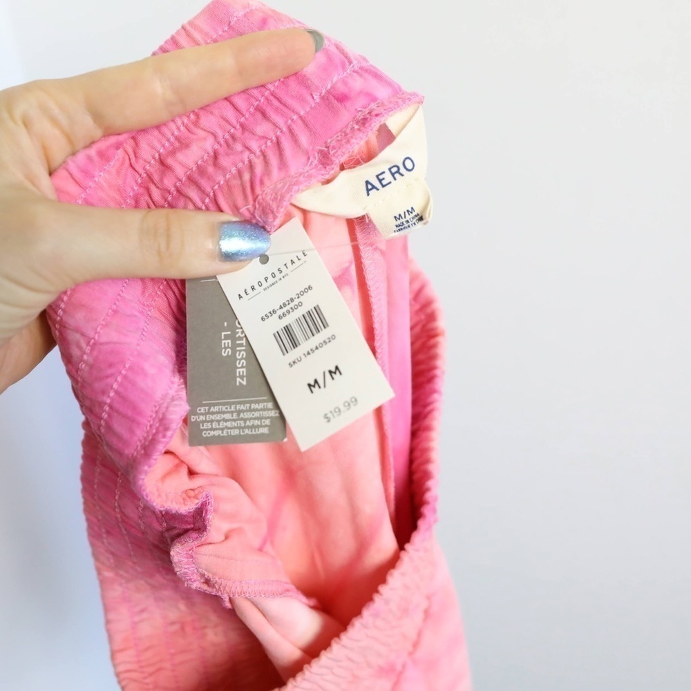 NWT Aeropostale pink tie-dye shorts buttery soft athleisure loungewear new - Picture 3 of 7